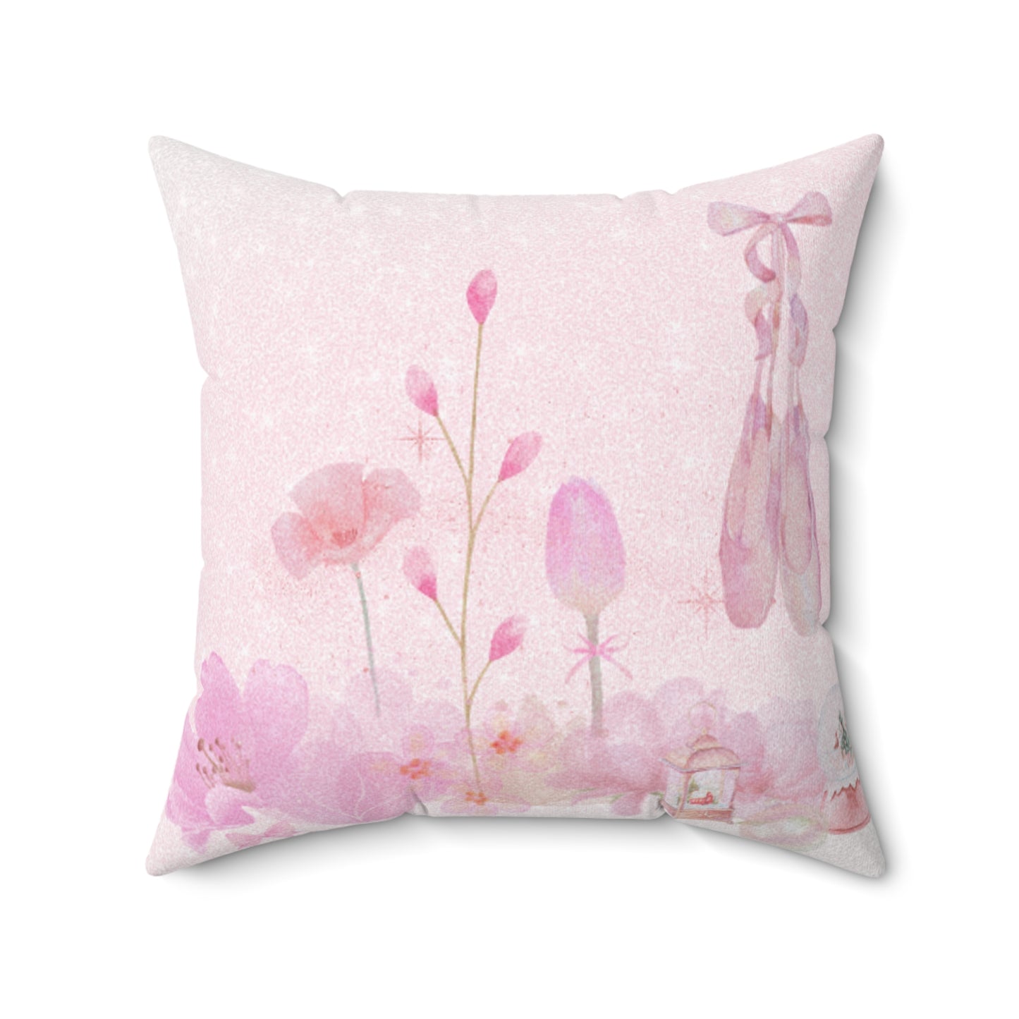 Pretty in Pink Girly Square Pillow