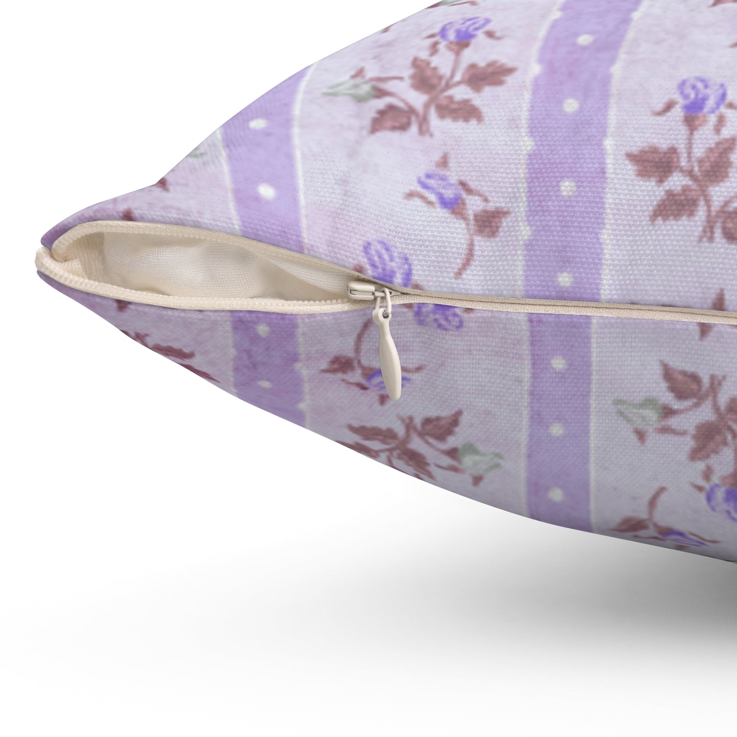 Floral Striped Purple Square Pillow